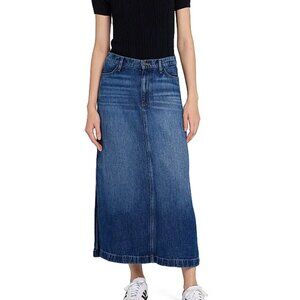 7 For All Mankind Wayne Stretch Denim Midi Skirt